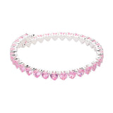 Heart CZ Stone Cluster Embellished Adjustable Evening Bracelet - Madeline Love - Flyclothing LLC