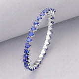 Heart CZ Stone Cluster Embellished Adjustable Evening Bracelet - Madeline Love - Flyclothing LLC