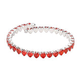 Heart CZ Stone Cluster Embellished Adjustable Evening Bracelet - Madeline Love - Flyclothing LLC