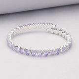 Heart CZ Stone Cluster Embellished Adjustable Evening Bracelet - Madeline Love - Flyclothing LLC