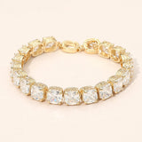 Square CZ Link Tennis Toggle Bracelet - Madeline Love - Flyclothing LLC
