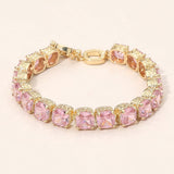 Square CZ Link Tennis Toggle Bracelet - Madeline Love - Flyclothing LLC