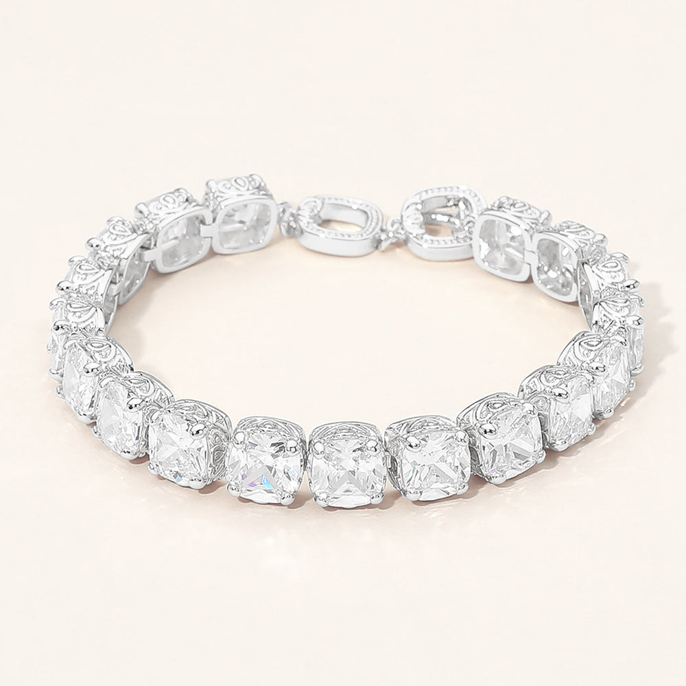 Square CZ Link Tennis Toggle Bracelet - Madeline Love - Flyclothing LLC