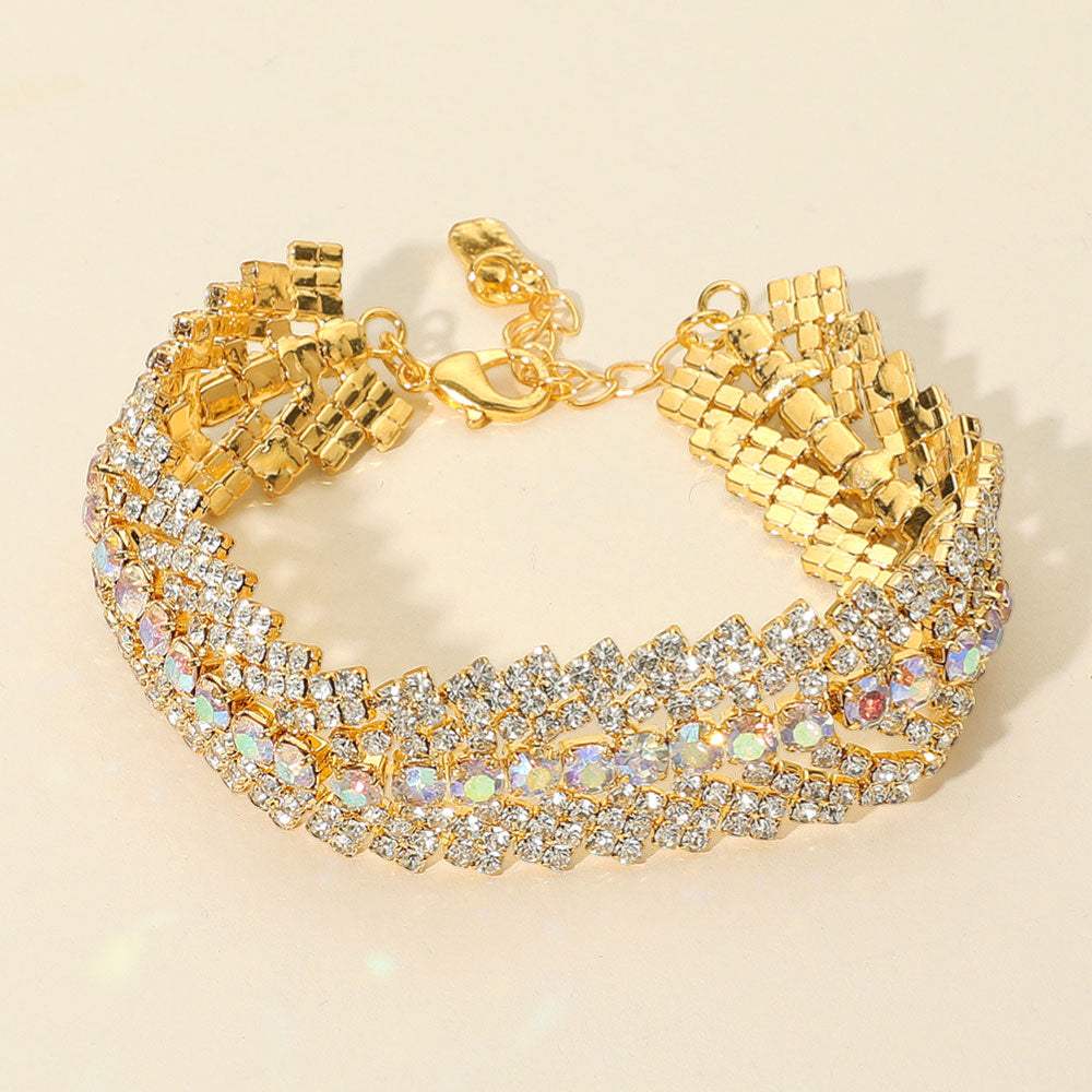 Multi Row Rhinestone Evening Bracelet - Madeline Love - Flyclothing LLC