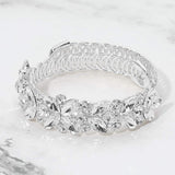 Floral Marquise Round Stone Cluster Adjustable Evening Bracelet - Madeline Love - Flyclothing LLC