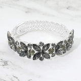 Floral Marquise Round Stone Cluster Adjustable Evening Bracelet - Madeline Love - Flyclothing LLC