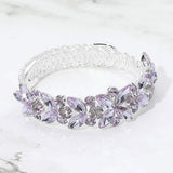 Floral Marquise Round Stone Cluster Adjustable Evening Bracelet - Madeline Love - Flyclothing LLC
