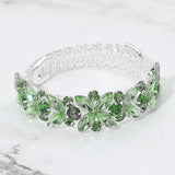 Floral Marquise Round Stone Cluster Adjustable Evening Bracelet - Madeline Love - Flyclothing LLC