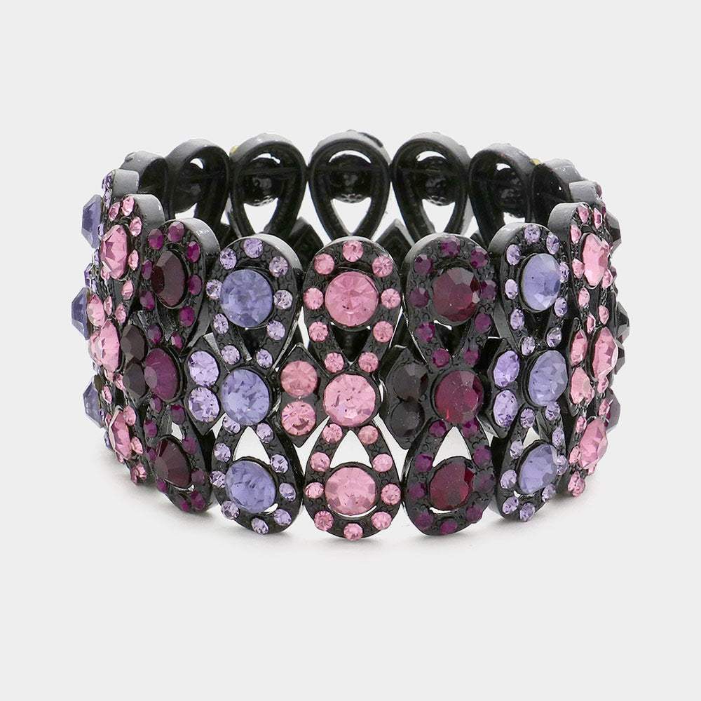 Rhinestone Infinity Stretch Evening Bracelet - Madeline Love - Flyclothing LLC
