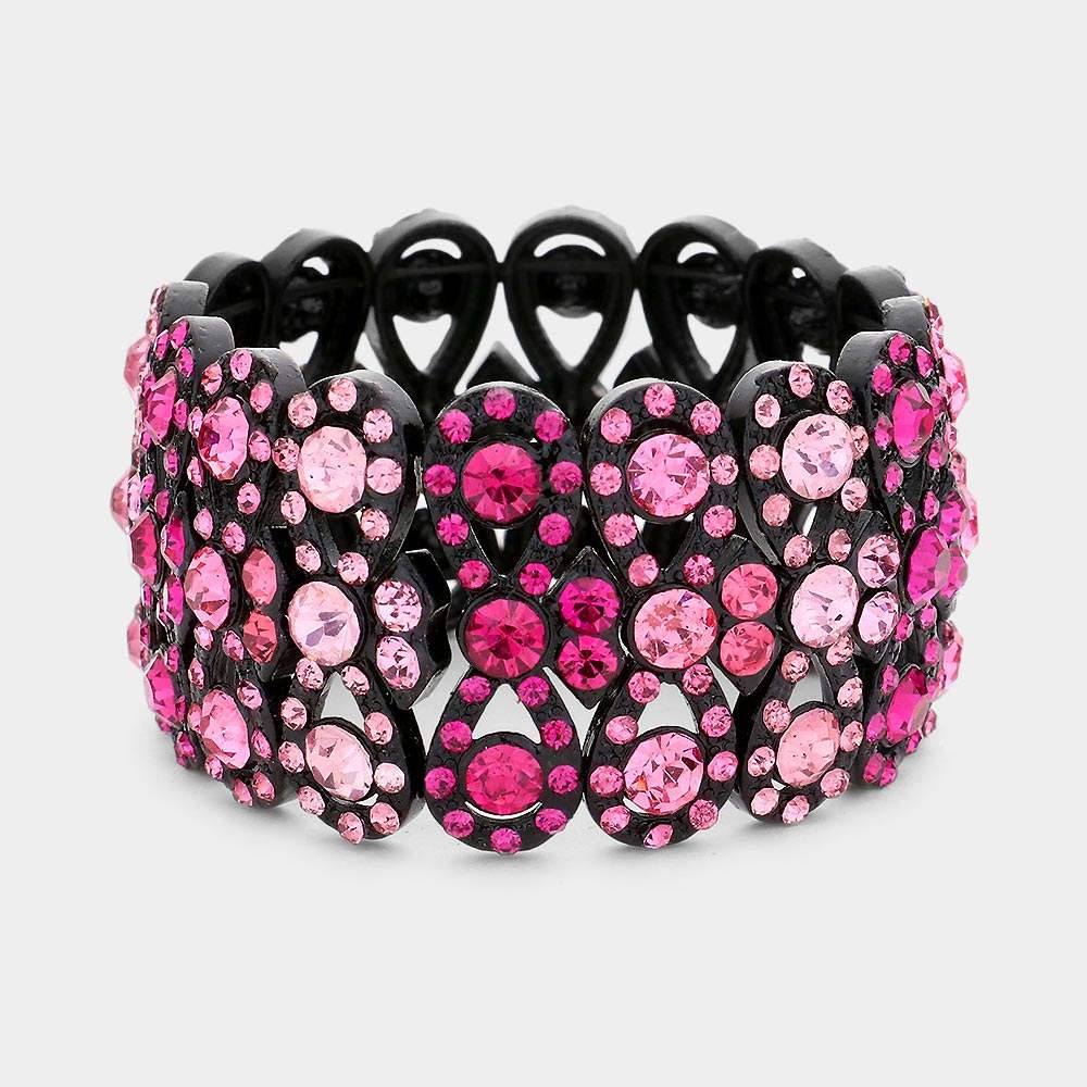 Rhinestone Infinity Stretch Evening Bracelet - Madeline Love - Flyclothing LLC