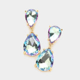 Double Teardrop Link Dangle Evening Earrings - Madeline Love - Flyclothing LLC
