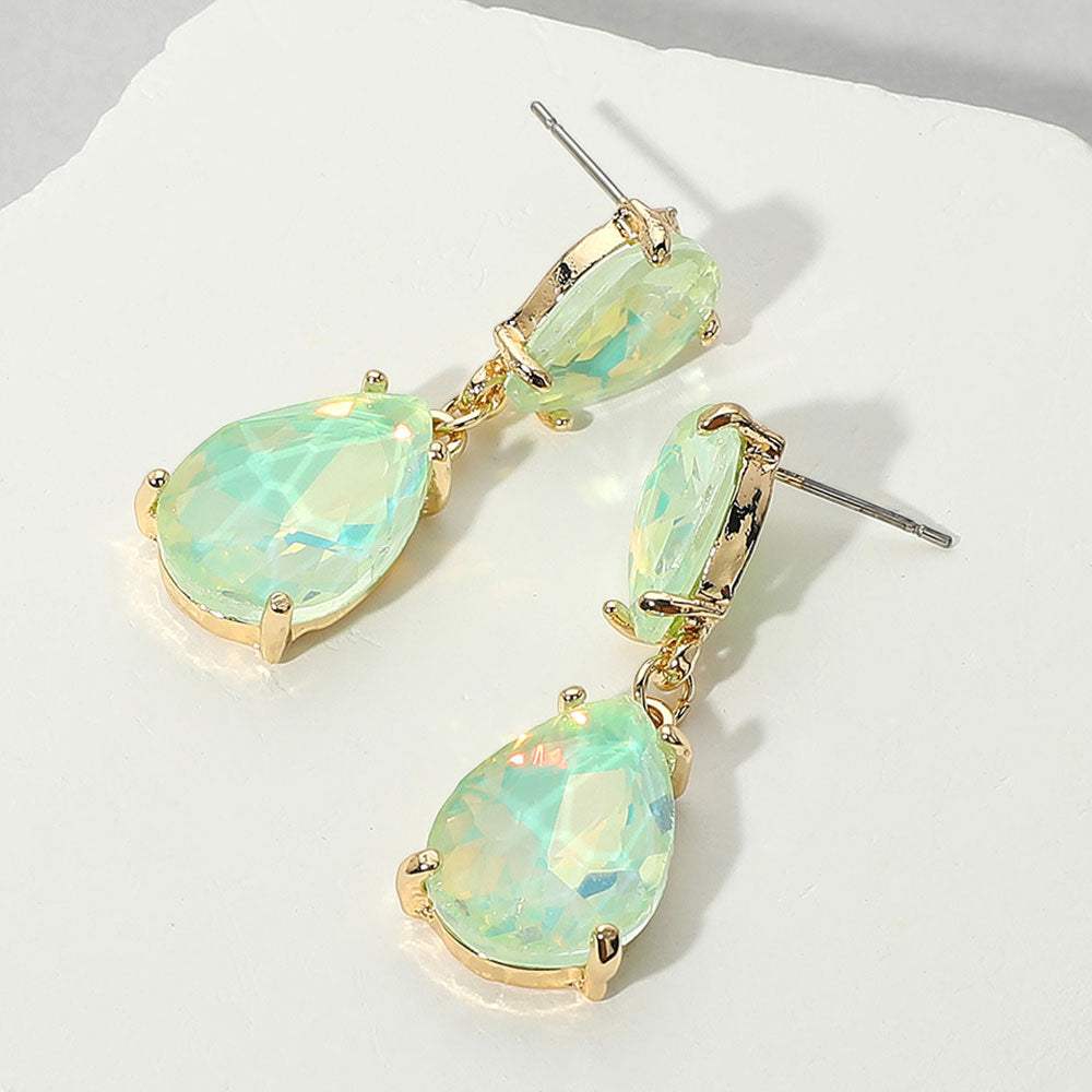 Double Teardrop Link Dangle Evening Earrings - Madeline Love - Flyclothing LLC