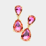 Double Teardrop Link Dangle Evening Earrings - Madeline Love - Flyclothing LLC