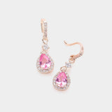 CZ Teardrop Dangle Evening Earrings - Madeline Love - Flyclothing LLC
