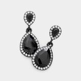 Double Teardrop Stone Evening Earrings - Madeline Love - Flyclothing LLC