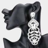 Square Stone Accented Statement Evening Earring - Madeline Love - Flyclothing LLC