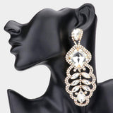 Square Stone Accented Statement Evening Earring - Madeline Love - Flyclothing LLC