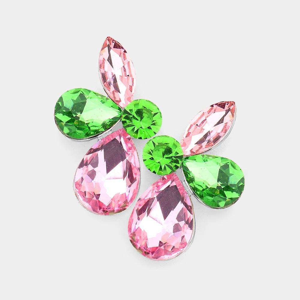 Teardrop Marquise Stone Cluster Evening Earrings - Madeline Love - Flyclothing LLC