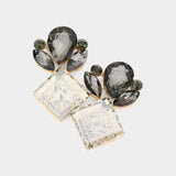 Floral Multi Stone Evening Earrings - Madeline Love - Flyclothing LLC