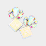 Floral Multi Stone Evening Earrings - Madeline Love - Flyclothing LLC