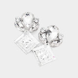 Floral Multi Stone Evening Earrings - Madeline Love - Flyclothing LLC