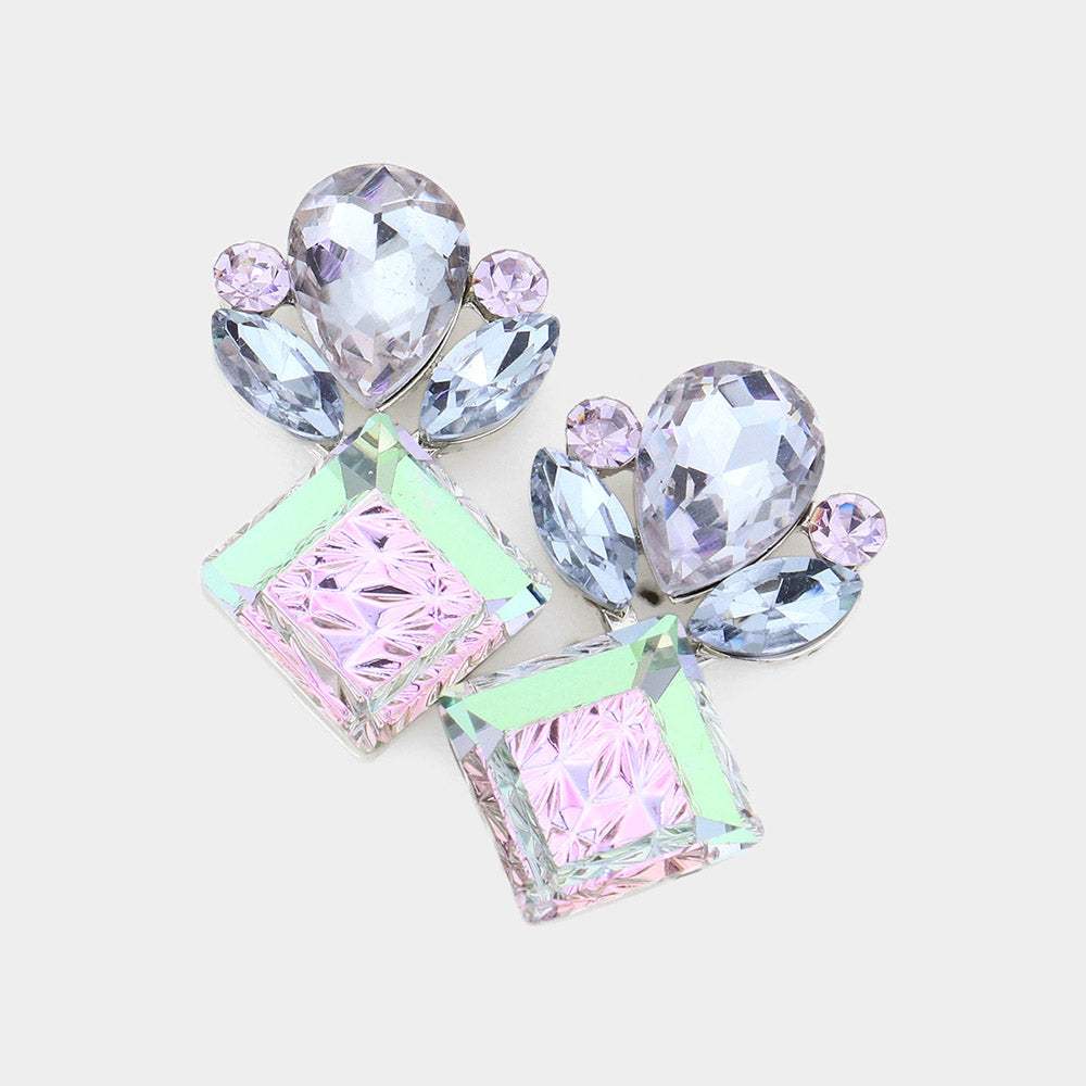 Floral Multi Stone Evening Earrings - Madeline Love - Flyclothing LLC