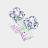 Floral Multi Stone Evening Earrings - Madeline Love - Flyclothing LLC