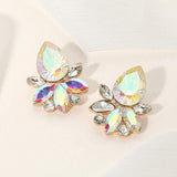 Teardrop Stone Accented Marquise Stone Embellished Evening Earrings - Madeline Love - Flyclothing LLC