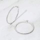 40mm Rhinestone Paved Hoop Earrings - Madeline Love - Flyclothing LLC