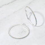 40mm Rhinestone Paved Hoop Earrings - Madeline Love - Flyclothing LLC