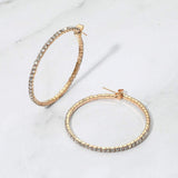 40mm Rhinestone Paved Hoop Earrings - Madeline Love - Flyclothing LLC