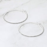 50mm Rhinestone Paved Hoop Earrings - Madeline Love - Flyclothing LLC