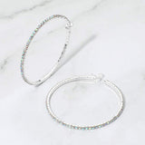 50mm Rhinestone Paved Hoop Earrings - Madeline Love - Flyclothing LLC