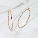 50mm Rhinestone Paved Hoop Earrings - Madeline Love - Flyclothing LLC
