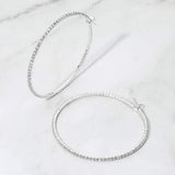 60mm Rhinestone Paved Hoop Earrings - Madeline Love - Flyclothing LLC
