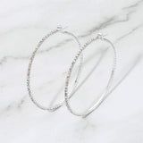 60mm Rhinestone Paved Hoop Earrings - Madeline Love - Flyclothing LLC