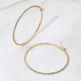 60mm Rhinestone Paved Hoop Earrings - Madeline Love - Flyclothing LLC