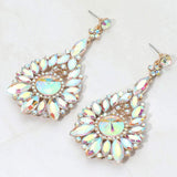 Elegant Marquise Round Stone Cluster Teardrop Evening Earrings - Madeline Love - Flyclothing LLC