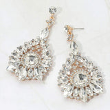 Elegant Marquise Round Stone Cluster Teardrop Evening Earrings - Madeline Love - Flyclothing LLC