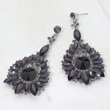 Elegant Marquise Round Stone Cluster Teardrop Evening Earrings - Madeline Love - Flyclothing LLC