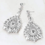 Elegant Marquise Round Stone Cluster Teardrop Evening Earrings - Madeline Love - Flyclothing LLC