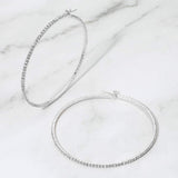 70mm Rhinestone Paved Hoop Earrings - Madeline Love - Flyclothing LLC