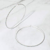 70mm Rhinestone Paved Hoop Earrings - Madeline Love - Flyclothing LLC