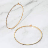 70mm Rhinestone Paved Hoop Earrings - Madeline Love - Flyclothing LLC