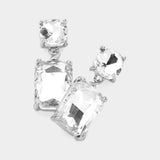 Square Rectangle Link Dangle Evening Earrings - Madeline Love - Flyclothing LLC