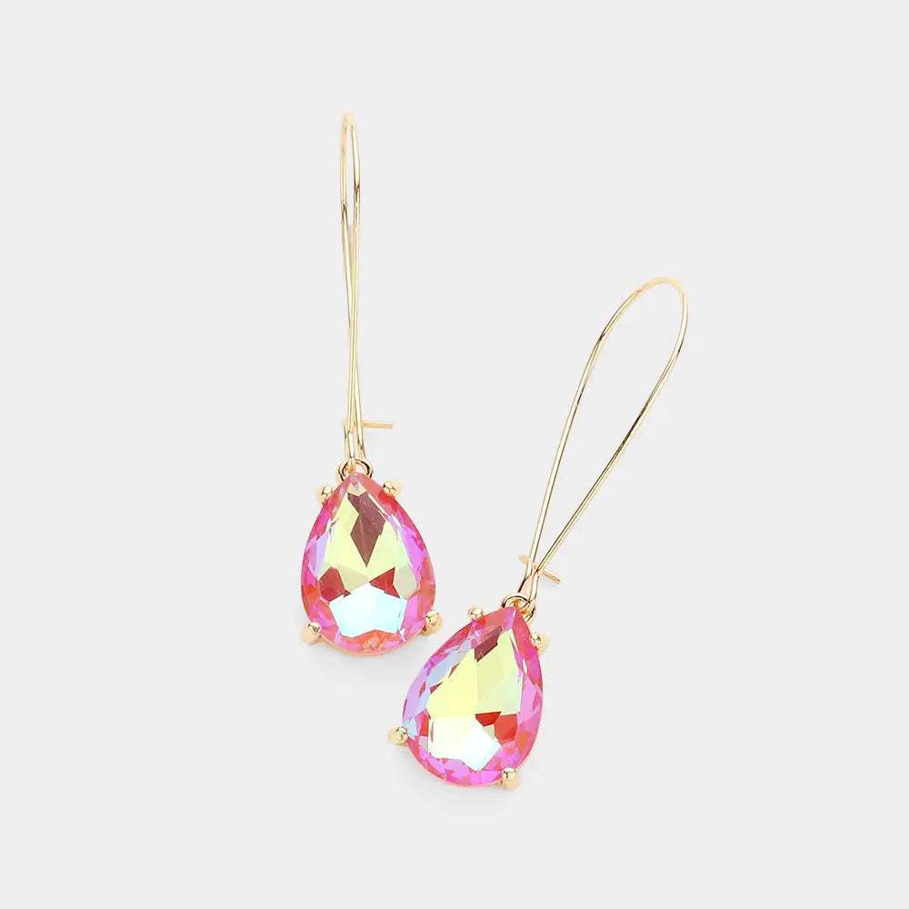 Teardrop Stone Dangle Evening Earrings - Madeline Love - Flyclothing LLC