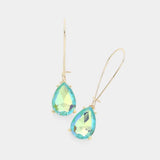 Teardrop Stone Dangle Evening Earrings - Madeline Love - Flyclothing LLC