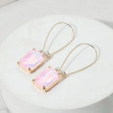 Emerald Cut Stone Dangle Evening Earrings - Madeline Love - Flyclothing LLC