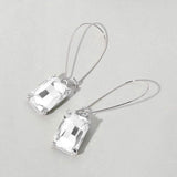 Emerald Cut Stone Dangle Evening Earrings - Madeline Love - Flyclothing LLC