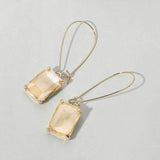 Emerald Cut Stone Dangle Evening Earrings - Madeline Love - Flyclothing LLC